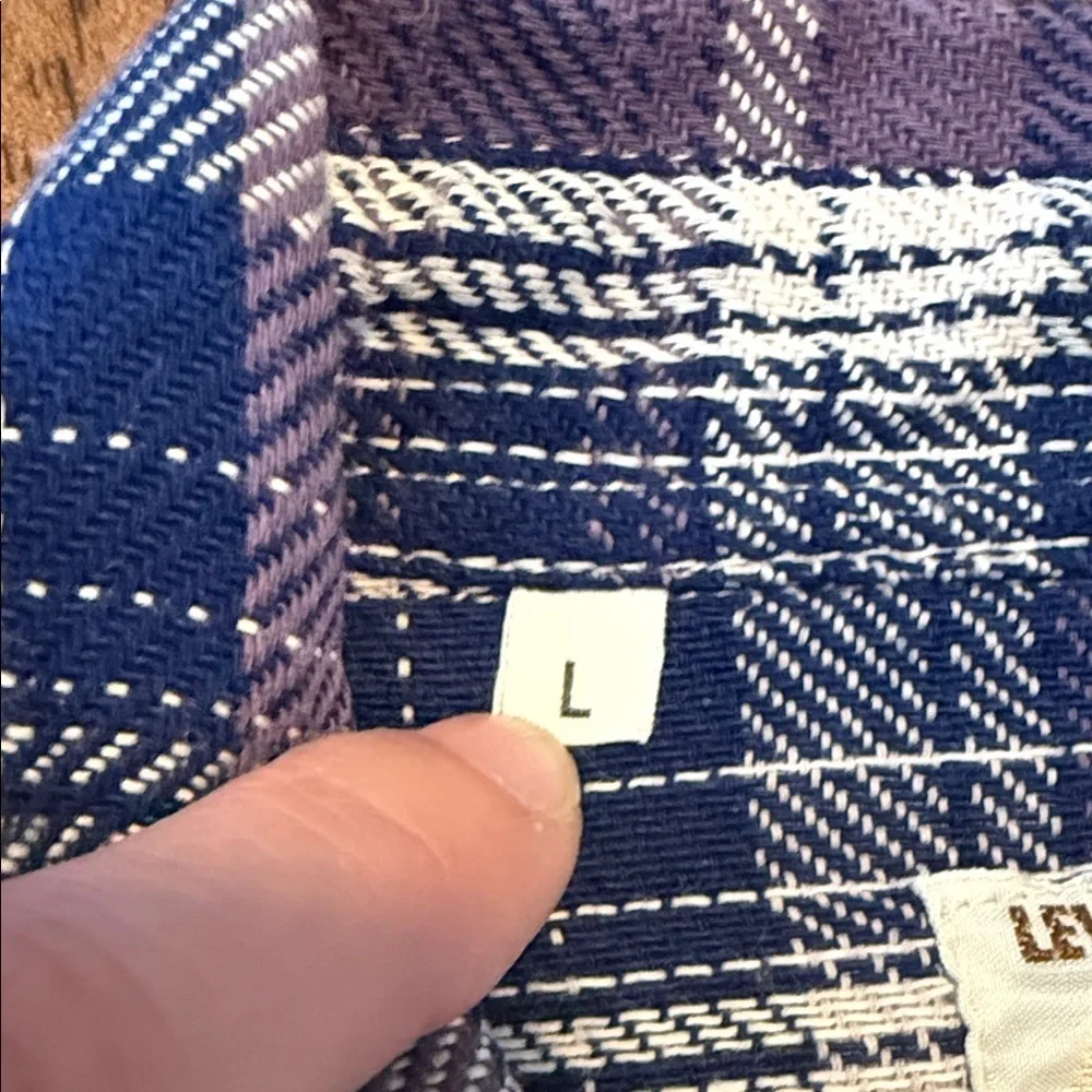 Levi's Blue and Purple Plaid Men's Shirt